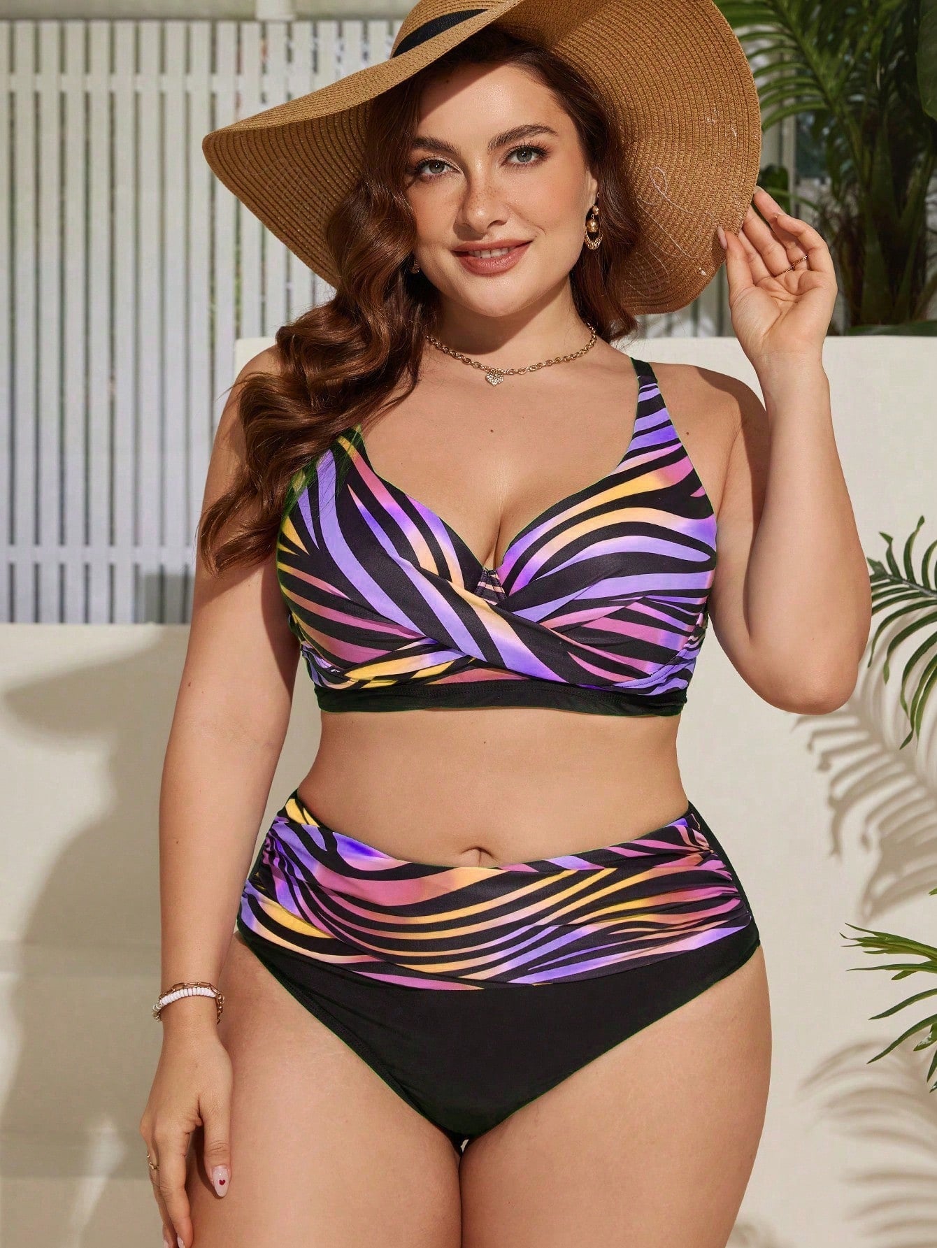 Biquini Feminino Plus Size Estampado Alças com Grossas