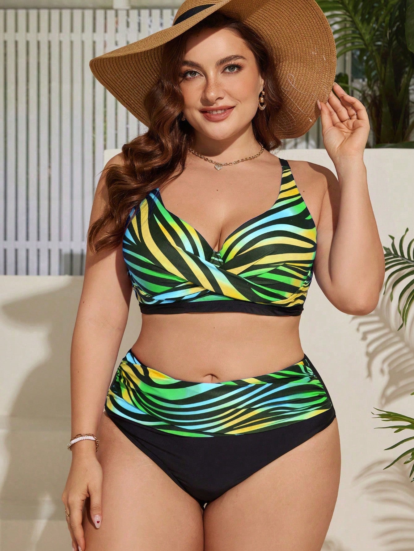 Biquini Feminino Plus Size Estampado Alças com Grossas