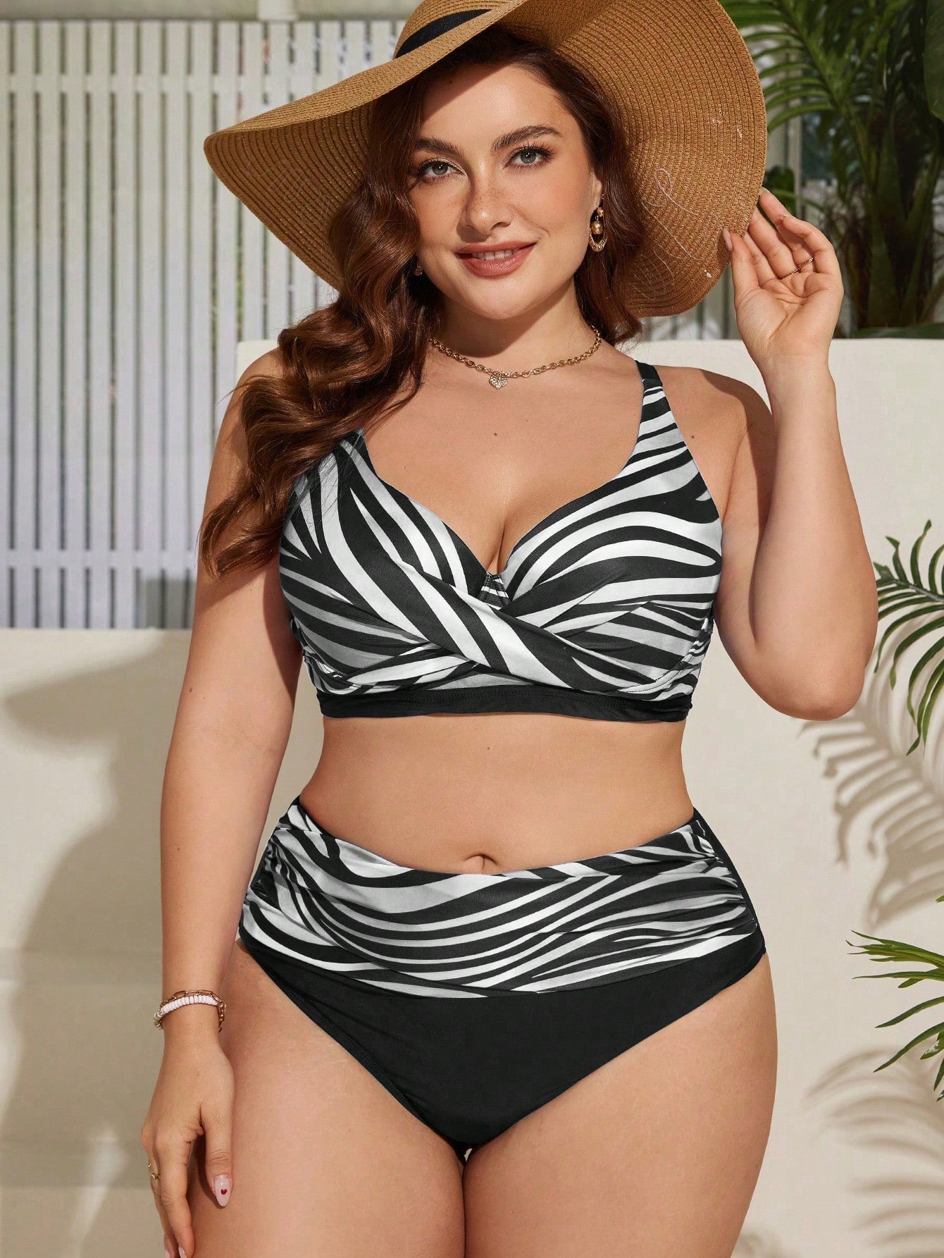 Biquini Feminino Plus Size Estampado Alças com Grossas
