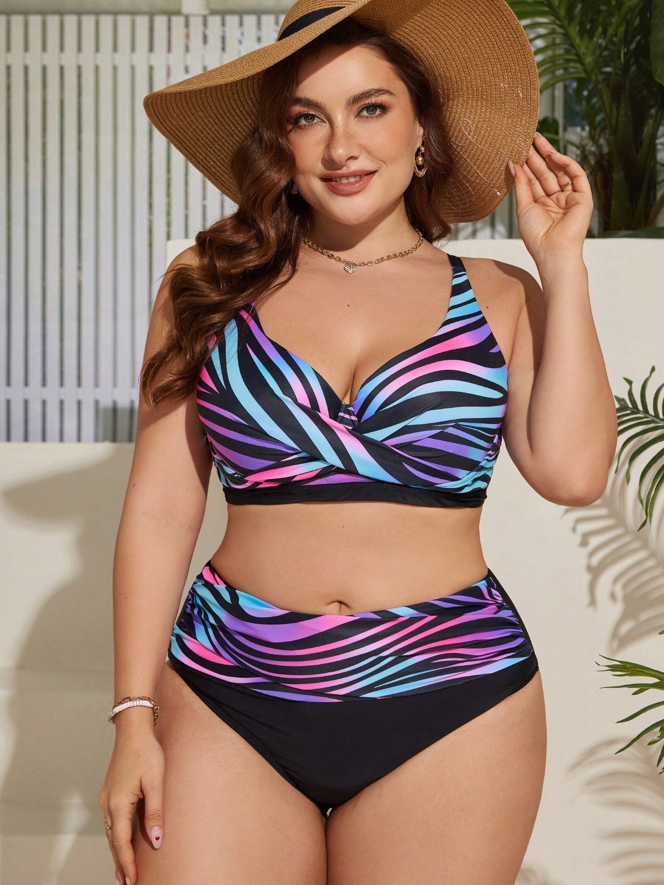 Biquini Feminino Plus Size Estampado Alças com Grossas