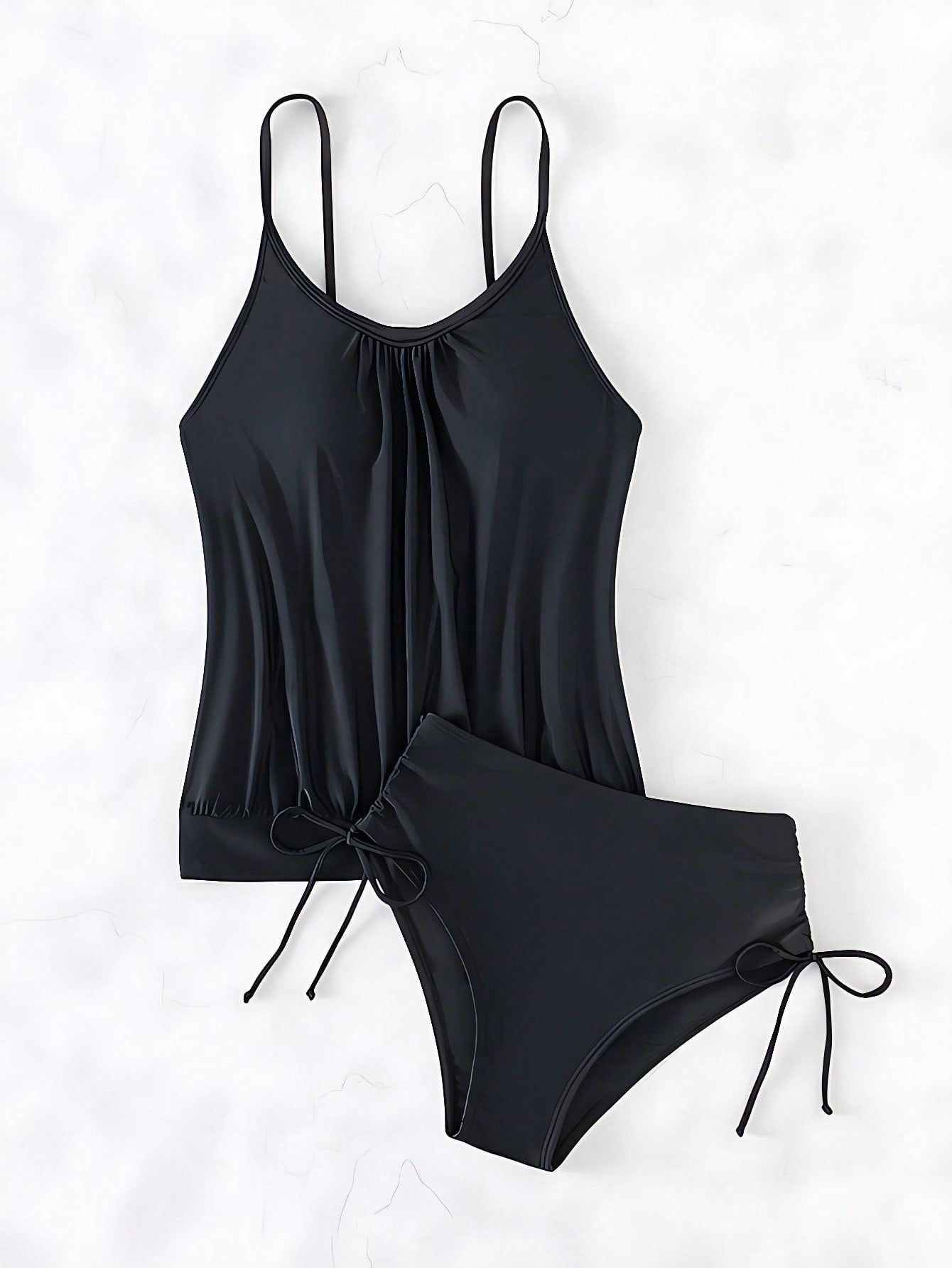 Tankini Feminino Liso Com Cordão na Cintura