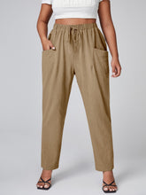 Calça Feminina Plus Size Casual Com Bolso Remendado