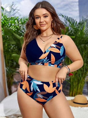 Biquíni Feminino Plus Size Com Alças Estampadas Divergentes