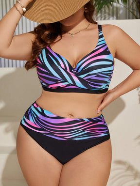 Biquini Feminino Plus Size Estampado Alças com Grossas