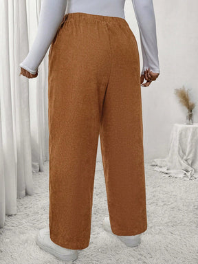 Calça Feminina Plus Size Com Elastico Na Cintura