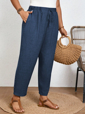 Calça Feminina Plus Size Com Elastico Na Cintura