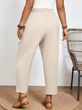 Calça Feminina Plus Size Com Elastico Na Cintura
