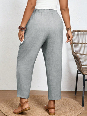 Calça Feminina Plus Size Com Elastico Na Cintura