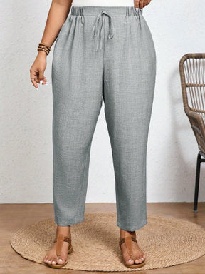 Calça Feminina Plus Size Com Elastico Na Cintura