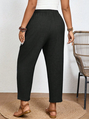 Calça Feminina Plus Size Com Elastico Na Cintura