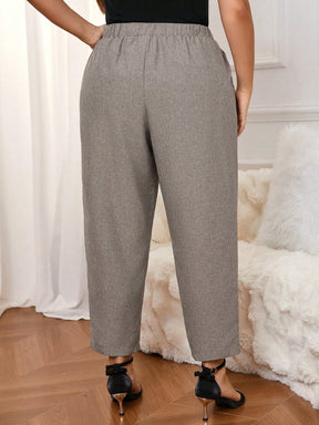 Calça Feminina Plus Size Com Elastico Na Cintura