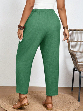 Calça Feminina Plus Size Com Elastico Na Cintura