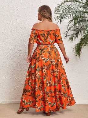 Conjunto Feminino Plus Size Com Fenda na Saia