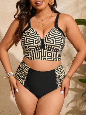 Biquini Feminino Plus Size Estampado Cintura Alta Cleopatra 