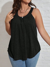 Blusa Feminina Plus Size Sem Manga Solta Com Detalhe De Botoes