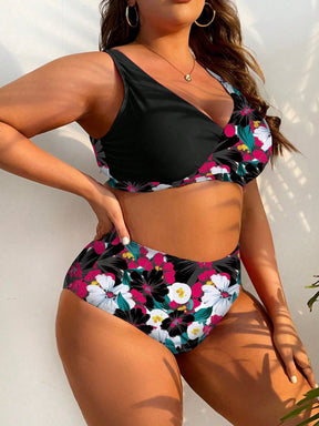 Biquíni Feminino Plus Size Com Alças Estampadas Divergentes