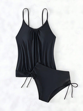 Tankini Feminino Liso Com Cordão na Cintura
