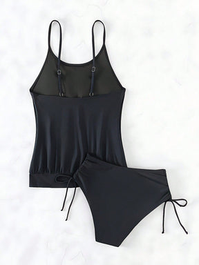 Tankini Feminino Liso Com Cordão na Cintura