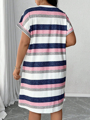 Vestido Feminino Plus Size Listrada Aura
