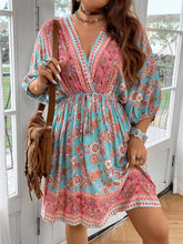 Vestido Feminino Plus Size Estampado Floral com laço Atras