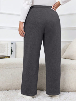 Calça Feminina Plus Size Casual Com Cordao